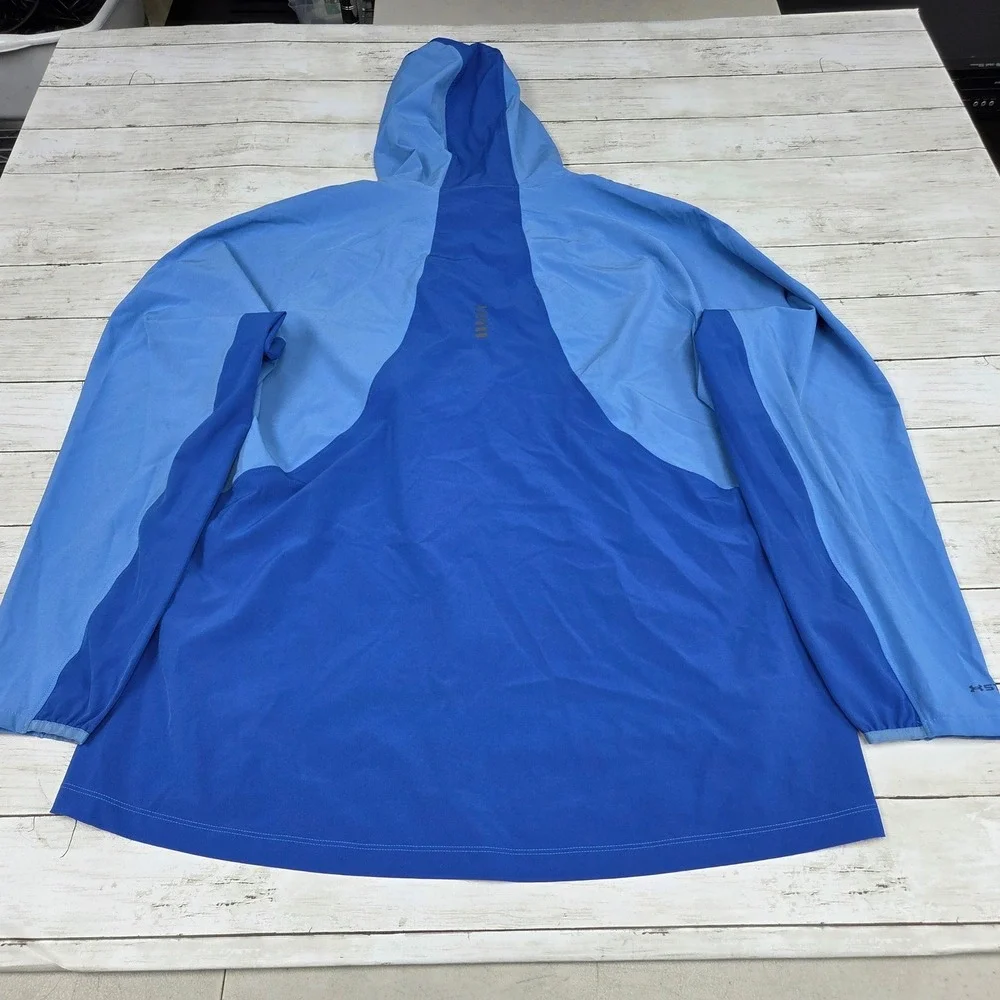 Under Armour ColdGear Run Windbreaker Hoodie Jacket Mens XXL Blue 1350173
